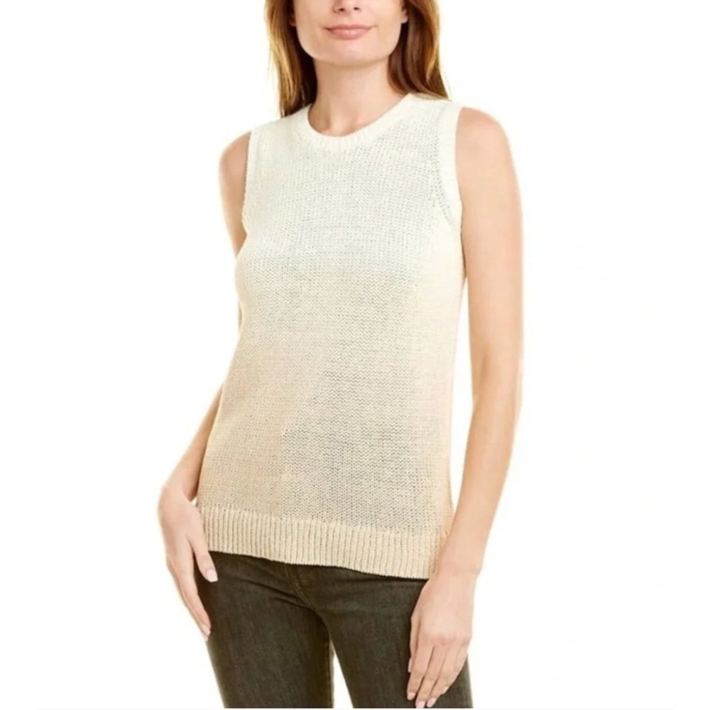 J.McLaughlin Ombre Ivory Alto Sleeveless Knit Sweater XS Coastal Quiet Luxury
